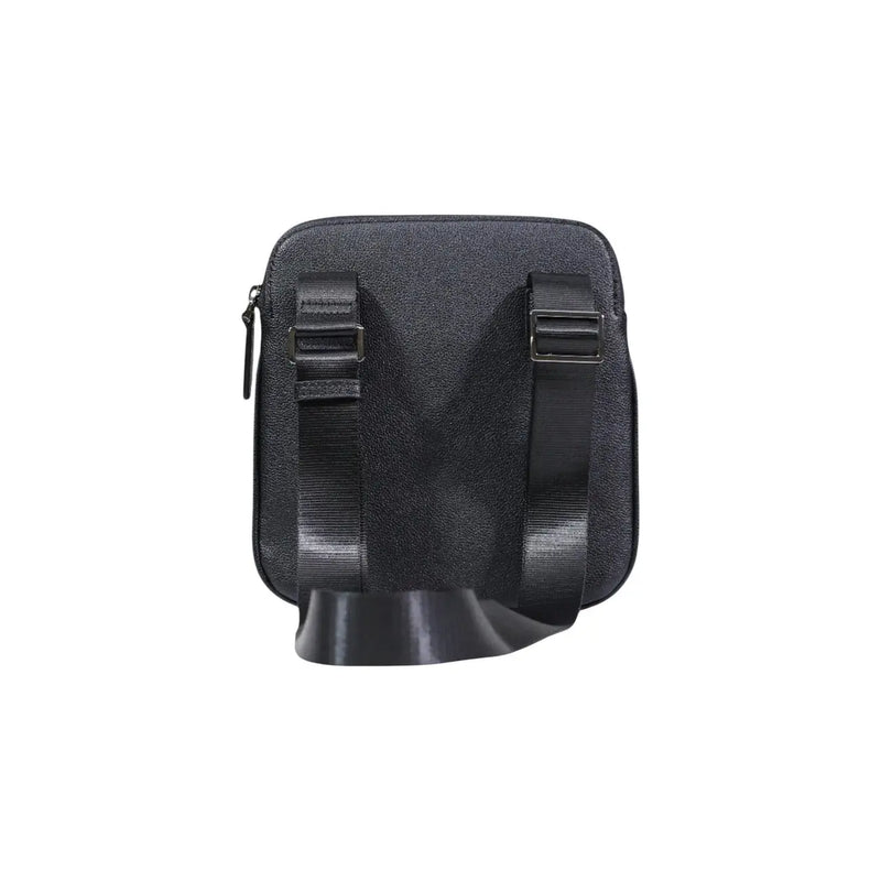 Armani Exchange Sac bandoulière homme en polyester texturé noir avec bandoulière réglable et fermeture éclair 22 x 23 x 1 cm