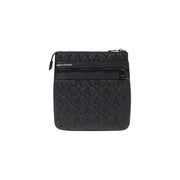 Armani Exchange Sac bandoulière homme en polyester noir avec logo en relief et compartiments zippés L21cm