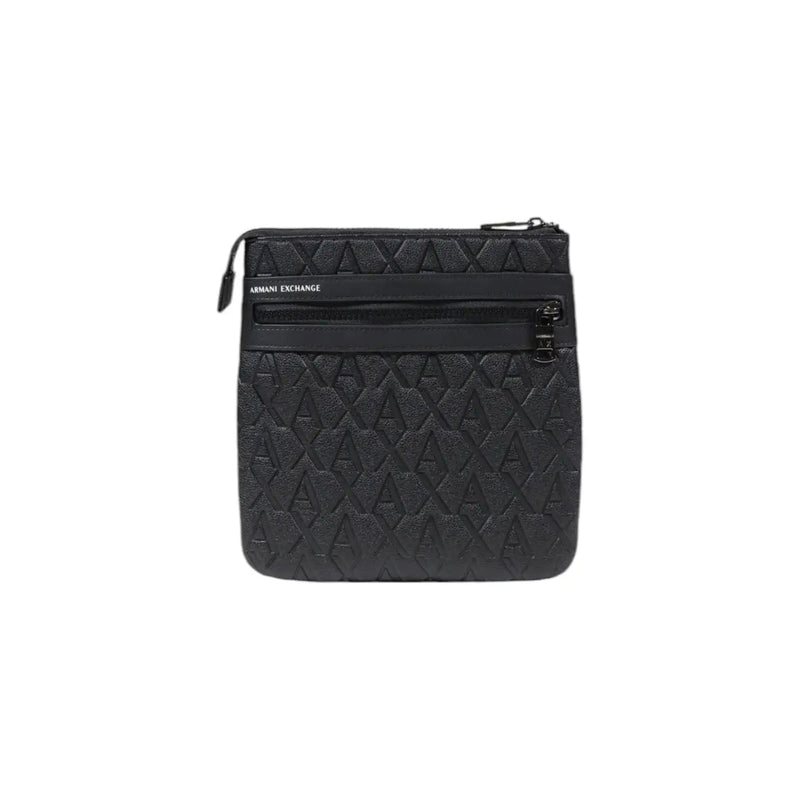 Armani Exchange Sac bandoulière homme en polyester noir avec logo en relief et compartiments zippés L21cm