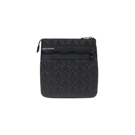 Armani Exchange Sac bandoulière homme en polyester noir avec logo en relief et compartiments zippés L21cm