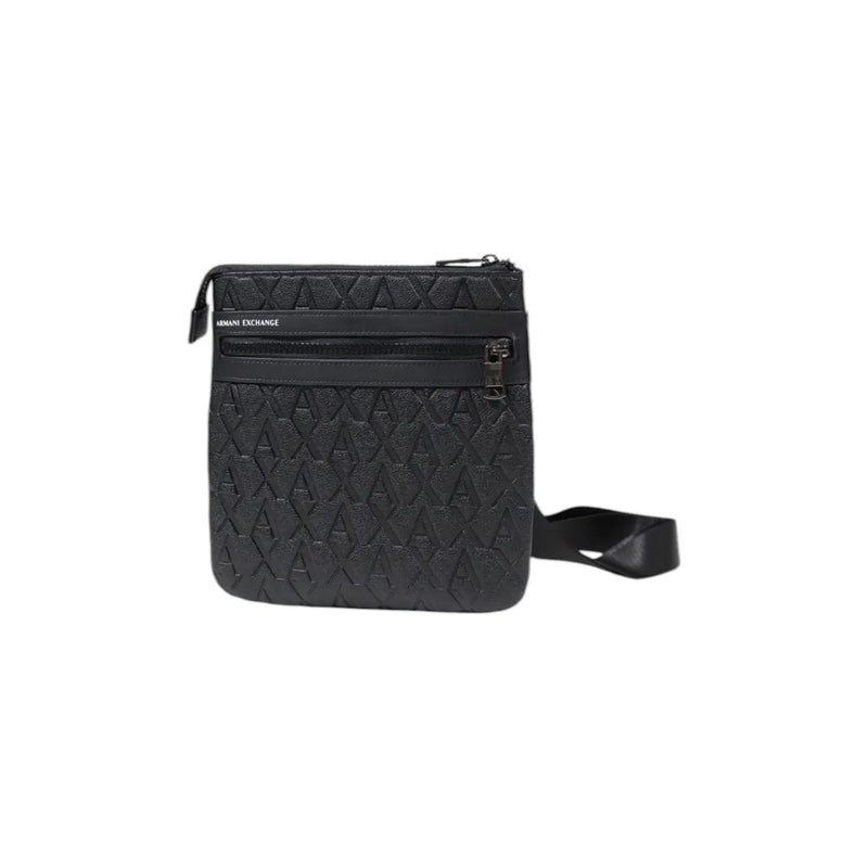Noir Armani Exchange Sac bandoulière homme en polyester avec logo en relief et fermeture éclair, largeur 21 cm