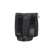 Armani Exchange Sac bandoulière homme en polyester noir à motif losanges matelassé et bandoulière réglable, largeur 21 cm