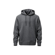 Armani Exchange Sweat-shirt à capuche vert en coton pour homme, avec capuche texturée gris foncé et cordons de serrage assortis.