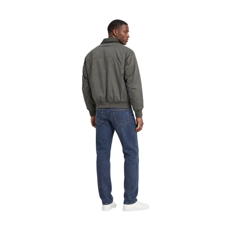Armani Exchange Blazer vert olive en polyester pour homme, style bomber, avec poignets et taille côtelés.