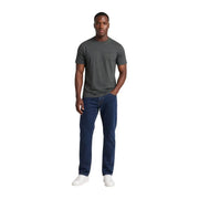Armani Exchange T-shirt gris anthracite pour homme, col rond, en coton, avec une petite poche poitrine de couleur gris foncé.