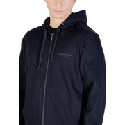 Noir armani exchange Sweat-shirt à capuche zippé en coton pour homme, avec logo brodé discret sur la poitrine