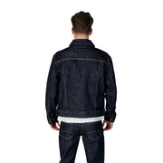 Veste en denim indigo foncé avec coutures et col classiques par Armani Exchange en mélange de coton bleu, taille L