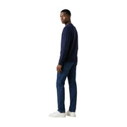 Armani Exchange pull en maille bleu marine à manches longues et col rond pour homme