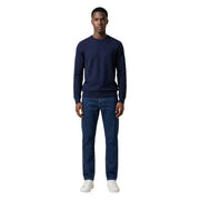 Armani Exchange men knitwear navy blue long sleeve crewneck sweater perfect for casual and formal wear