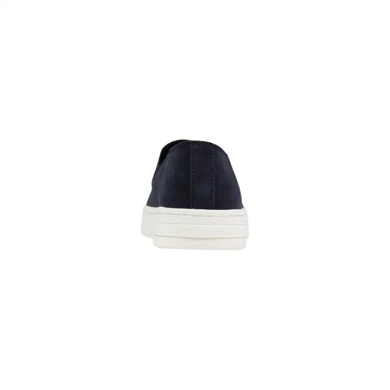 daim bleu marine Armani Exchange Mocassins en cuir pour homme, baskets sans lacets avec semelle épaisse en caoutchouc blanc, pointure 45