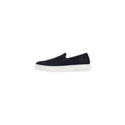 Armani Exchange Mocassins en cuir pour homme, en daim bleu marine, à enfiler, avec semelle plateforme blanche, pointure 45.