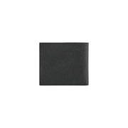 Armani exchange men leather wallet black with subtle grainy textured surface measuring 11x9cm