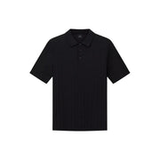 Armani Exchange men polo black short-sleeved shirt with classic collar three-button placket 100% cotton material