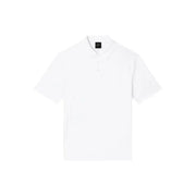 Armani Exchange Polo blanc à manches courtes pour homme, 100 % coton, col classique et étiquette de marque discrète au niveau de l'encolure.