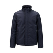 Armani Exchange Blazer homme en polyester noir avec doublure bleu marine foncé, veste imperméable élégante et moderne à col montant et poches zippées