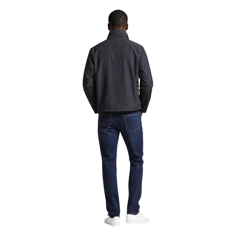 Armani Exchange Blazer noir pour homme en polyester, à col montant et manches longues, vu de dos