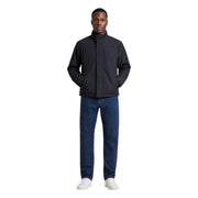 Armani Exchange Blazer noir en polyester pour homme, doté d'une fermeture éclair sur le devant, d'un col montant et de deux poches latérales.
