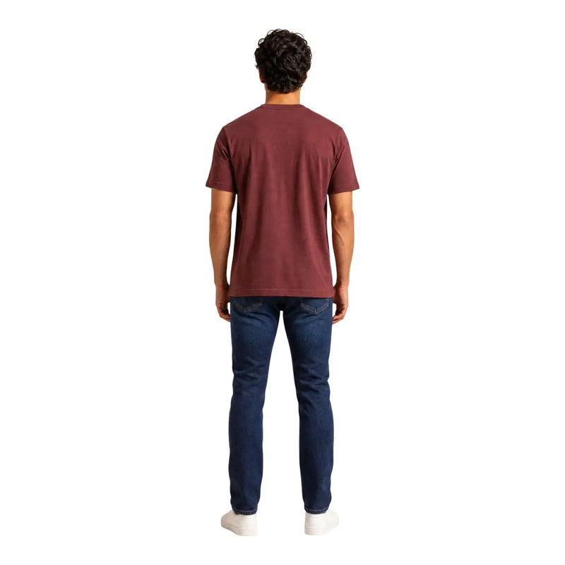 Armani Exchange T-shirt rouge en coton pour homme, à manches courtes et col rond simple.