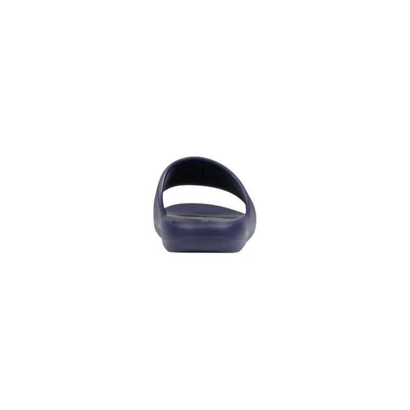 Armani Exchange Pantoufles en caoutchouc pour hommes, bleu marine, au design minimaliste et épuré, avec logo bleu imprimé XM002744
