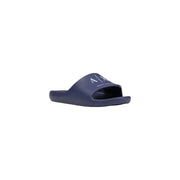 bleu marine armani exchange Sandale en caoutchouc pour homme, à enfiler, avec logo blanc et imprimé logo bleu xm002744