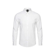 Armani Exchange Chemise blanche pour homme, manches longues, col classique et coupe ajustée.