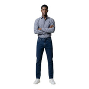 Jean en denim bleu foncé à coupe droite classique et délavage subtil aux genoux par armani exchange