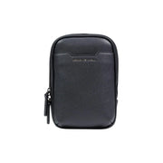 Armani Exchange Sac bandoulière homme en cuir texturé noir avec logo discret en relief et détails en polyester