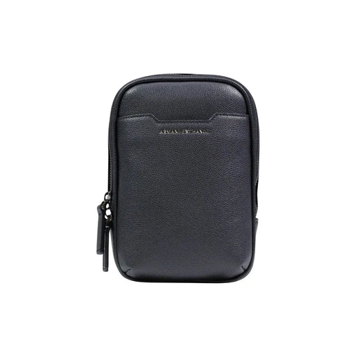 Armani Exchange Sac bandoulière homme en cuir texturé noir avec logo discret en relief et détails en polyester