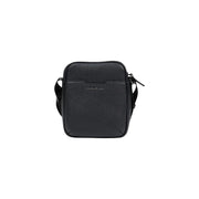 Armani Exchange Sac bandoulière homme en cuir texturé noir avec logo discret sur le devant et détails en polyester.