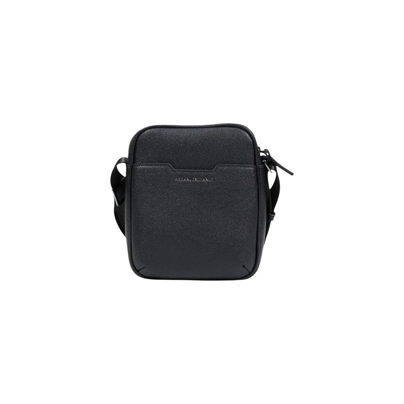 Armani Exchange Sac bandoulière homme en cuir texturé noir avec logo discret sur le devant et détails en polyester.