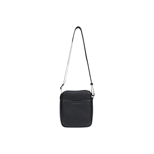 Armani Exchange Sac bandoulière homme en cuir noir texturé, au design minimaliste et élégant, avec bandoulière ajustable.
