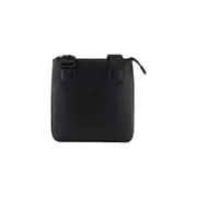 Armani Exchange Sac bandoulière homme en cuir texturé noir, fermeture éclair et bandoulière réglable, dimensions 21 x 22 x 3 cm