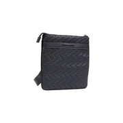Noir Armani Exchange Sac bandoulière homme en polyester tissé matelassé, design minimaliste, 23 x 23 x 2 cm