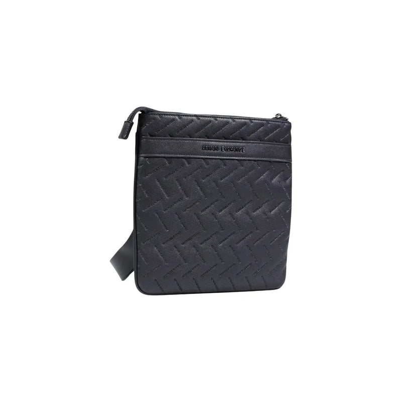 Noir Armani Exchange Sac bandoulière homme en polyester tissé matelassé, design minimaliste, 23 x 23 x 2 cm