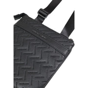 Noir Armani Exchange Sac bandoulière pour homme avec motif géométrique en relief et finition en cuir polyester texturé