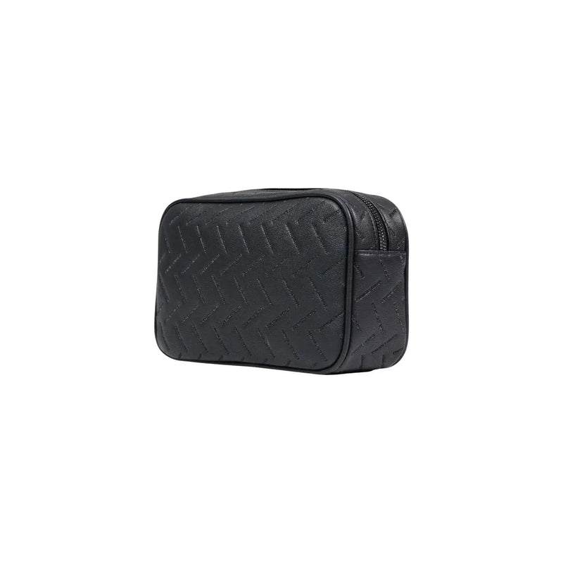 Trousse de toilette en cuir noir avec motif à chevrons texturé et fermeture éclair pour Armani Exchange sac bandoulière homme