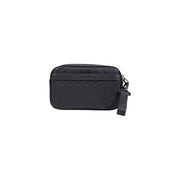 Armani Exchange Sac bandoulière homme en polyester noir avec dragonne matelassée noire, texture tissée et fermeture éclair