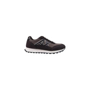 Armani Exchange Baskets pour hommes noires et grises à tige en mesh, semelle blanche et logo géométrique pour une utilisation sportive