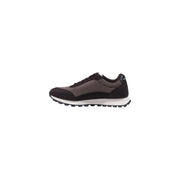 Armani Exchange Baskets pour hommes en maille noire et grise avec semelle intermédiaire blanche en polyester pour une utilisation sportive