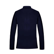 Navy blue tailored Armani Exchange men spring summer long blazer with classic collar and front pockets