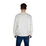 Armani Exchange men sweatshirt plain off-white crewneck with long sleeves and ribbed cuffs in soft fabric