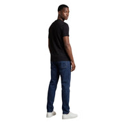 Dark blue denim jeans with classic fit and subtle stitching from armani exchange men t shirt collection