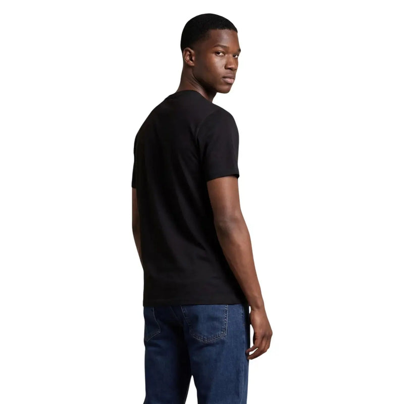 Armani Exchange men t-shirt black short-sleeved crew neck cotton fabric casual wear design