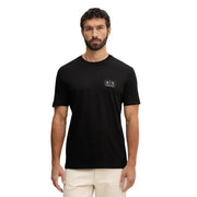 Armani Exchange hommes t-shirt T-shirt noir à manches courtes orné d'un discret logo blanc sur la poitrine gauche