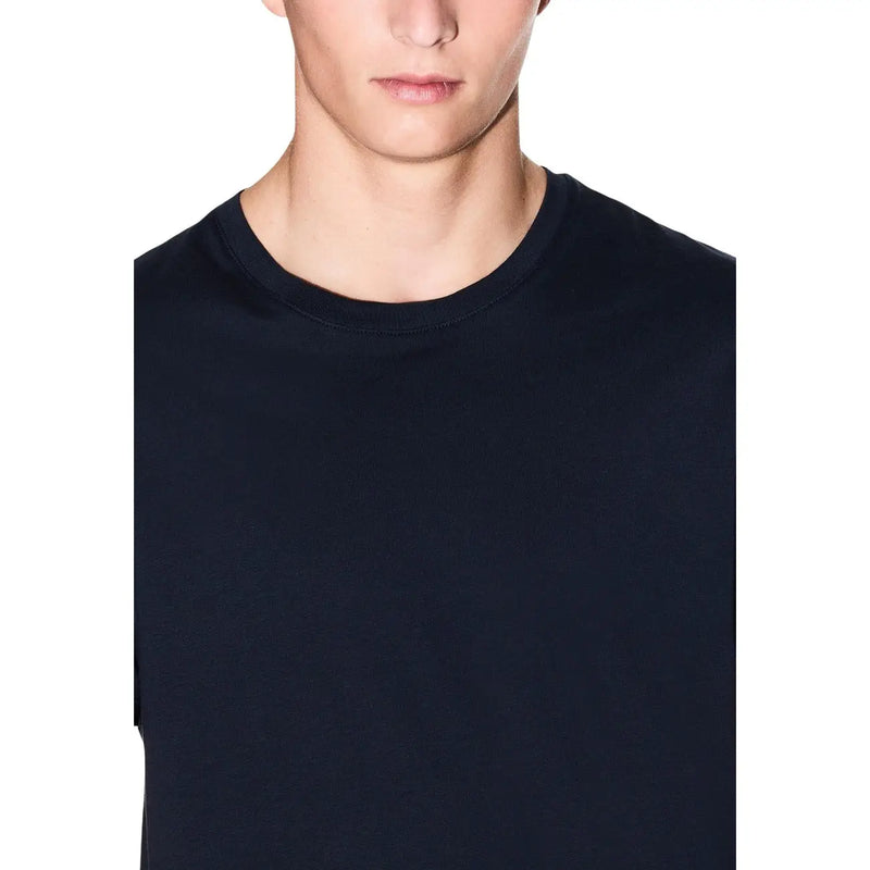 Armani Exchange men t-shirt black crew neck made of smooth lightweight fabric ideal for casual wear