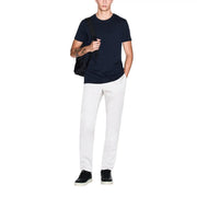 Armani Exchange men navy blue short-sleeved cotton crew neck t-shirt for casual wear