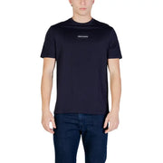 Noir Armani Exchange hommes t-shirt à manches courtes et discret logo rectangulaire sur la poitrine