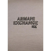 Beige Armani Exchange Sweat-shirt pour homme avec logo brodé noir, confectionné dans une matière confortable pour une tenue décontractée.