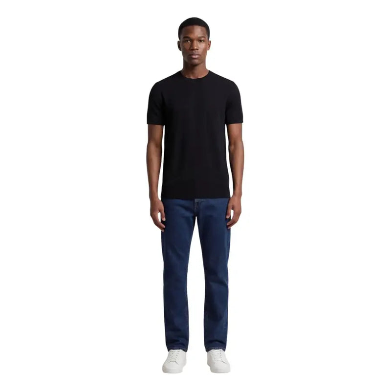 Armani Exchange hommes t-shirt T-shirt noir à manches courtes et col rond en coton décontracté top