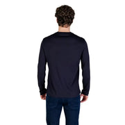 Armani Exchange T-shirt homme bleu marine à manches longues et col rond t-shirt confectionné dans un tissu confortable pour une tenue décontractée